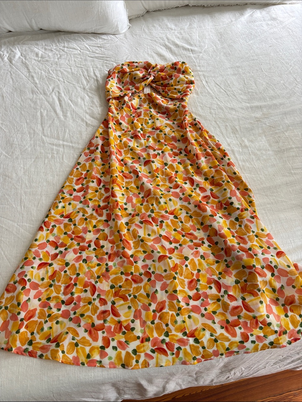Hello Molly Yellow & Pink Floral Midi Dress